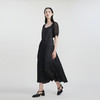 谜底气质长款连衣裙2023春季新款泡泡袖百褶裙裙配腰带231ML0079 商品缩略图1