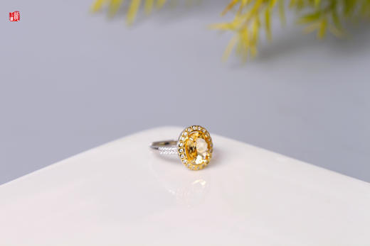 [ 荣华 ] 925银镶黄水晶戒指 商品图1