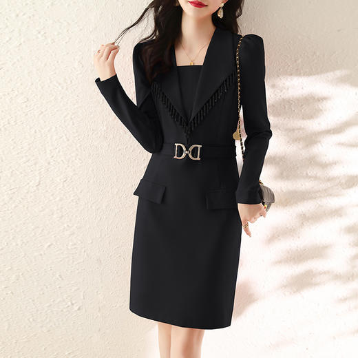 长袖连衣裙春装新款，收腰显瘦气质时尚大方简约个性包臀裙HR-WH25689 商品图2