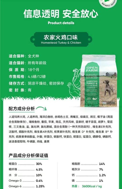 Openfarm火鸡狗粮 商品图1