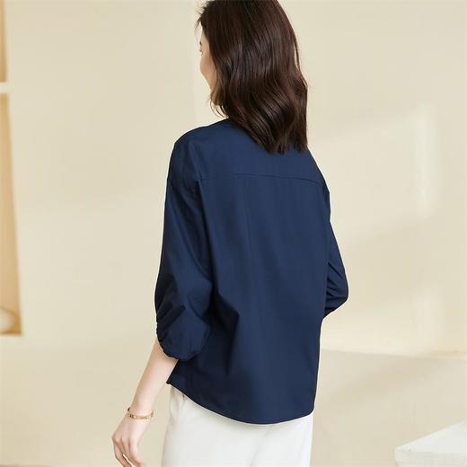MOMMY KIKO v领灯笼袖衬衫女夏季法式别致娃娃衫洋气收腰显瘦小衫上衣 商品图4