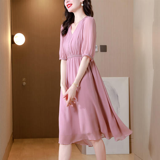 时尚气质感纯色显白长裙AHM-yjr1897 商品图1