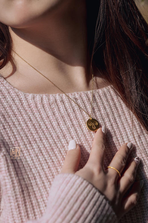 三生石红宝石十二星座金币款吊坠项链 商品图5