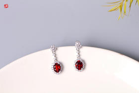 【梦影】石榴石耳饰