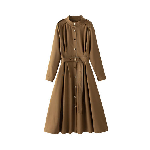 收腰时尚，春装新款连衣裙简约个性气质显瘦长款风衣裙HR-WH25679 商品图4