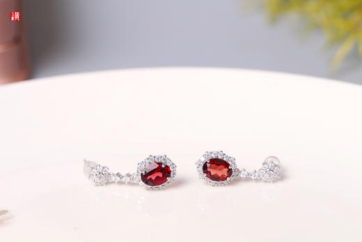 【梦影】石榴石耳饰 商品图3