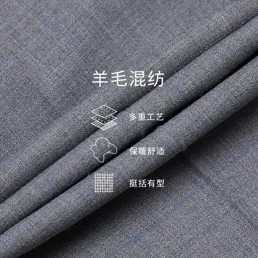 callisto灰色聚酯纤维混纺西服 SPBWJ052GY 商品图3