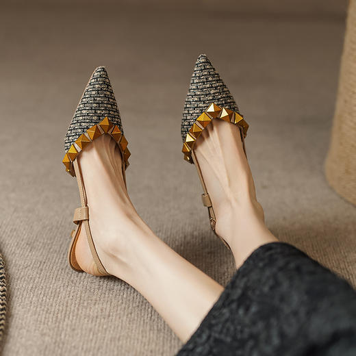 原创设计，法式复古包头猫跟凉鞋LCC-C8956 商品图8