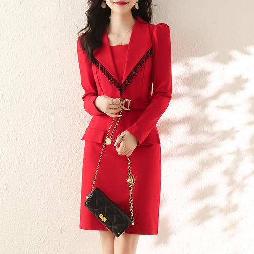 长袖连衣裙春装新款，收腰显瘦气质时尚大方简约个性包臀裙HR-WH25689 商品图1