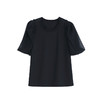谜底T恤短袖女2023春季新款简约百搭圆领泡泡袖上衣女231MT0120 商品缩略图4