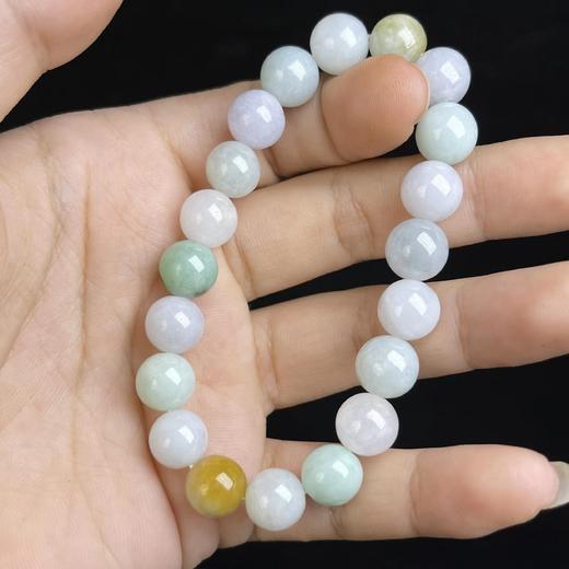 翡翠手串-素圈三色圆珠 商品图0