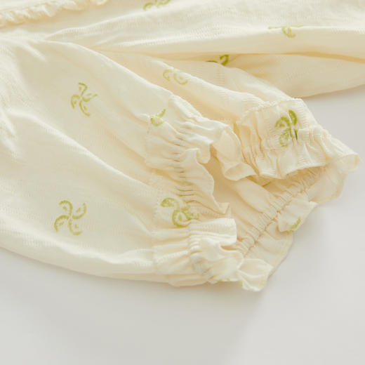 谜底娃娃领提花上衣女2023春季新款小清新百搭衬衫短袖231MS0080 商品图3