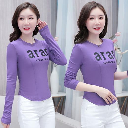 打底衫女内搭百搭长袖t恤修身单穿上衣TR-AEM2833 商品图3