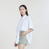谜底印花宽松中长款衬衫女2023春季新款大廓形衬衣短袖231MC0113 商品缩略图1
