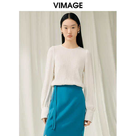 VIMAGE纬漫纪春季季新品圆领简约大方小上衣V1913547 商品图0
