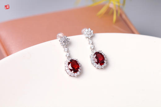 【梦影】石榴石耳饰 商品图1