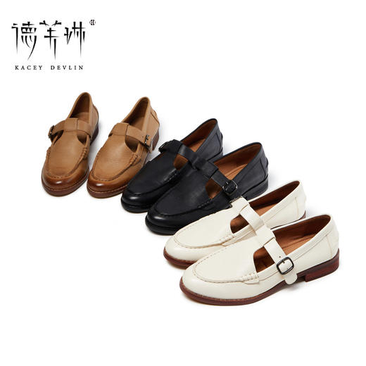 KACEY DEVLIN德芙琳法式复古玛丽珍低跟乐福单鞋女KD8018【72小时内发货，棕色预售7天发货】 商品图0