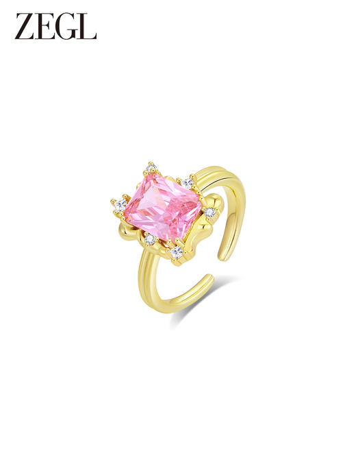ZEGL设计师早春调色盘系列粉色戒指女小众设计高级感指环食指戒子 商品图0