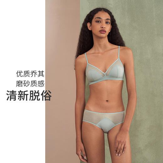 HSIA遐中腰平角优质乔其复古拼接网纱轻薄贴肤透气纯棉裆内裤女 商品图3