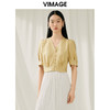VIMAGE纬漫纪夏季新品宫廷袖简约大方短款小上衣V1913545 商品缩略图2