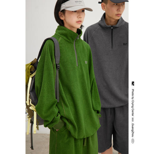 CryingCenter 三色毛巾布户外运动拉链polo卫衣   哭喊中心 商品图2