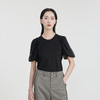 谜底T恤短袖女2023春季新款简约百搭圆领泡泡袖上衣女231MT0120 商品缩略图0