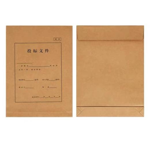 投标文件袋 加厚密封件牛皮纸档案袋 竞标标书袋公文袋资料袋1个 商品图2