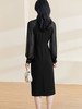 剩S/XL 米思阳2026春季气质优雅修身裙子女插肩袖开叉显瘦连衣裙0675 商品缩略图2