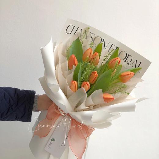 春意暖-橙色郁金香花束 商品图2