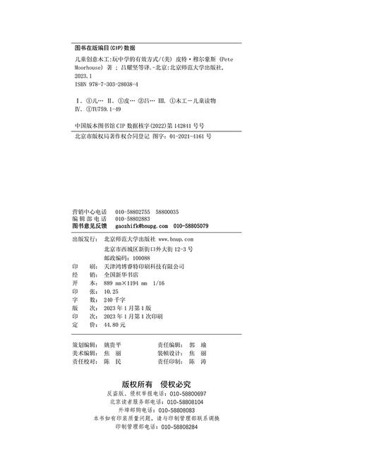 儿童创意木工  玩中学的有效方式 9787303280384   北京师范大学出版社 商品图3