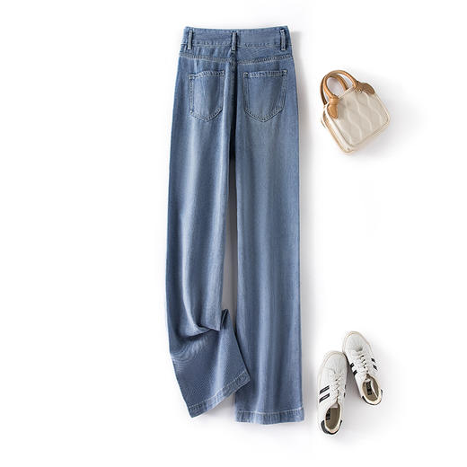 拉腿小神裤 ｜舒适柔软天丝高腰牛仔阔腿裤 商品图4