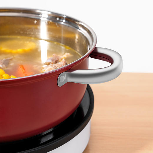 Debo德铂杰拉德不锈钢汤锅燃气电磁炉通用家用4L新款火锅双耳大 商品图4