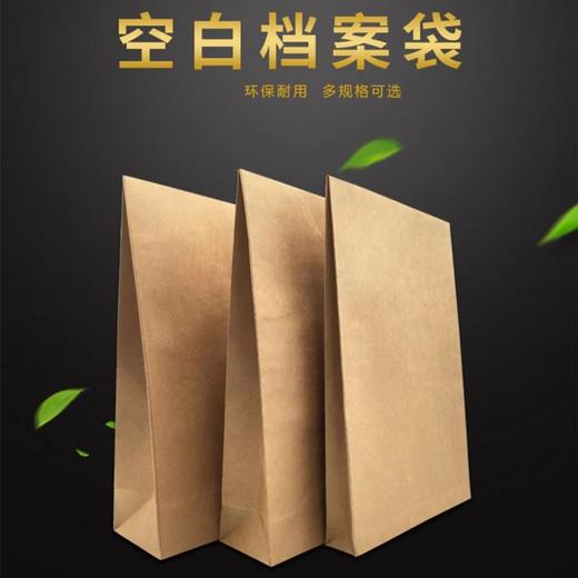 空白档案袋 加大加厚背宽文件袋 牛皮纸资料袋 无酸纸档案袋  A4资料袋 300g进口无酸牛皮纸文件收纳1个 商品图0