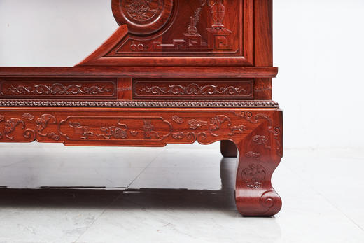 红桥红  家具严选  缅甸花梨(大果紫檀）  【193 双月洞 花鸟清式 架子床】 商品图9