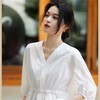 MOMMY KIKO v领灯笼袖衬衫女夏季法式别致娃娃衫洋气收腰显瘦小衫上衣 商品缩略图0