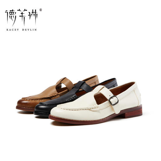 KACEY DEVLIN德芙琳法式复古玛丽珍低跟乐福单鞋女KD8018【72小时内发货，棕色预售7天发货】 商品图3