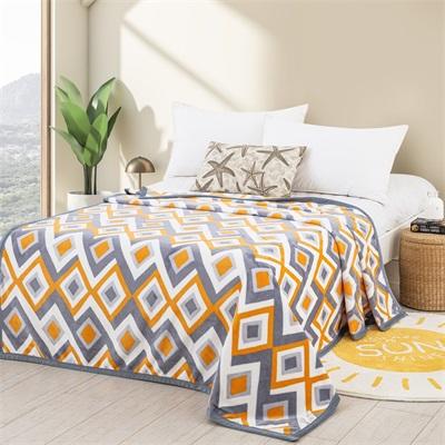 恒源祥床单-婴肤绒二用床单。毯系列菱形格调12HM-LR1520-01 商品图0