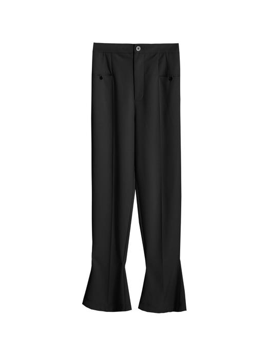 Self Who2023夏新款透气舒适垂坠感休闲裤通勤修身显高喇叭长裤女 商品图4