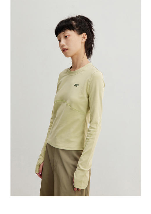 CryingCenter 浅黄深灰 运动芭蕾紧身瑜伽打底长袖tee 商品图4