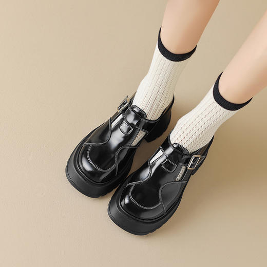 春季新款，里外全皮厚底单鞋HCY-3362 商品图1