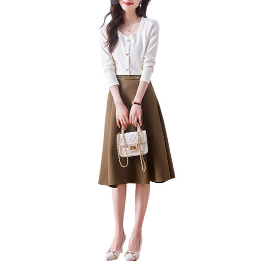 流行新款裙子，小众连衣裙腰带女感半身裙小个子春装套装HR-QIANBH685-1 商品图5