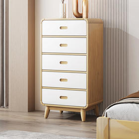 喜梦宝家具全实木五斗柜卧室储物柜实木斗柜柜子大白