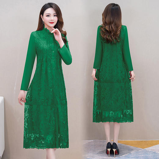 春装新款，中长款喜婆婆裙子蕾丝连衣裙QYM-HD23A06 商品图3