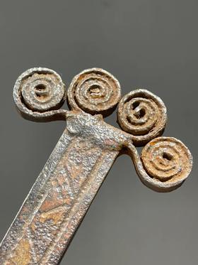 老铸铁长枝花朵型镇尺，顺丰包邮