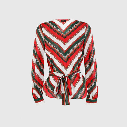 飘带V领气质衬衣 商品图0