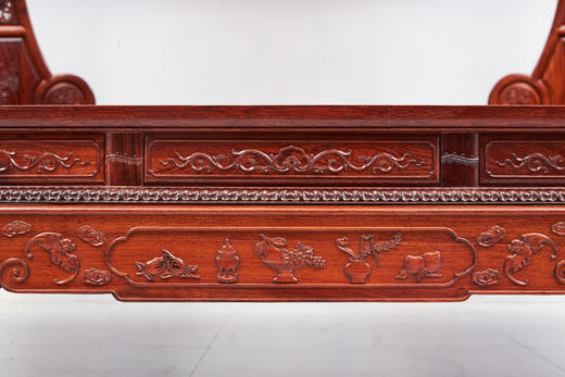 红桥红  家具严选  缅甸花梨(大果紫檀）  【193 双月洞 花鸟清式 架子床】 商品图8