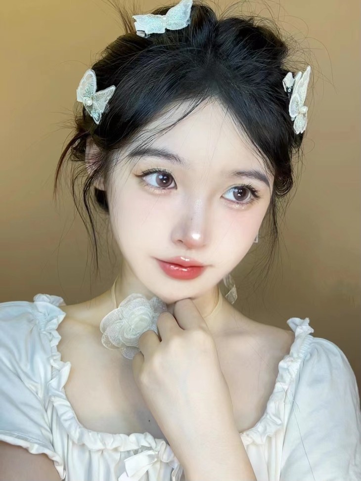 FLOWERCOLOR美瞳 年抛隐形眼镜 粉嫩蜜桃14.2mm 1副/2片 左右度数可不同-VVCON美瞳商城20