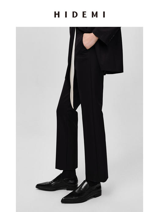 HIDEMI 弹力收身显瘦微喇九分神裤西裤 黑色/白色/卡其 商品图2