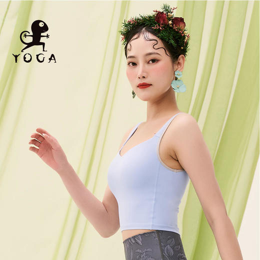壁虎瑜伽【2303SY223】V领包边撞色背心（有胸垫）【5天发货】 商品图3
