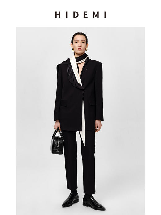 HIDEMI 弹力收身显瘦微喇九分神裤西裤 黑色/白色/卡其 商品图6